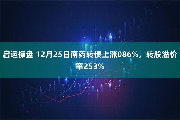 启运操盘 12月25日南药转债上涨086%，转股溢价率253%