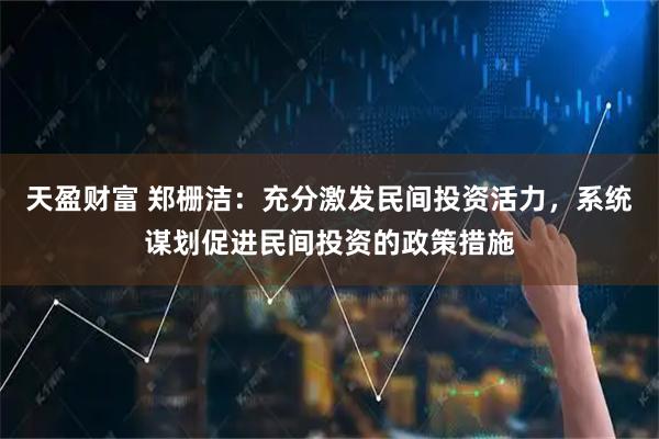 天盈财富 郑栅洁：充分激发民间投资活力，系统谋划促进民间投资的政策措施